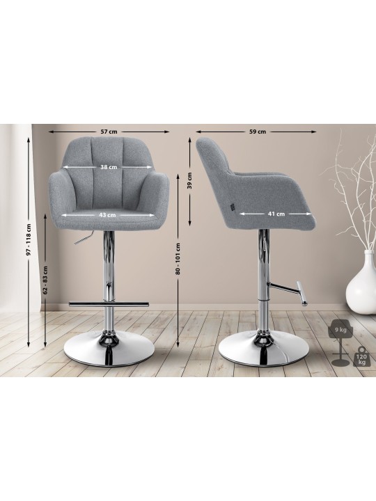 Baarijakkara Natoma kangas kromi, harmaa