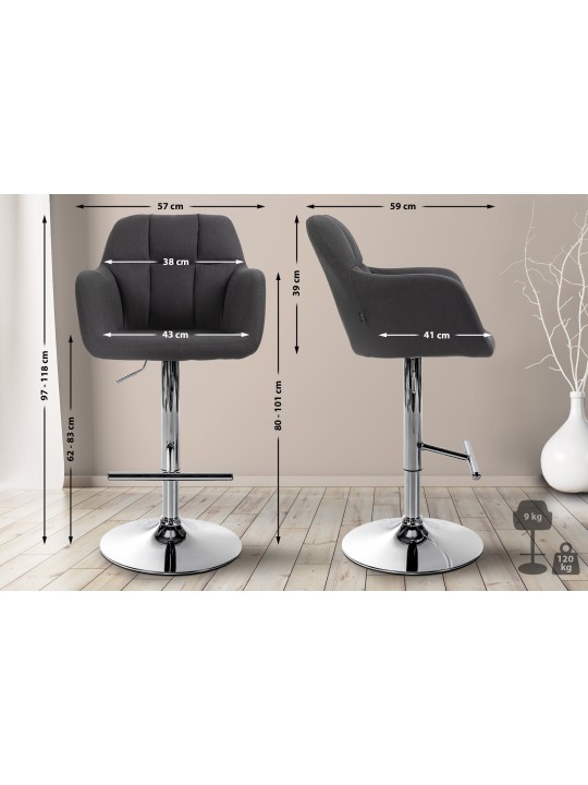 Baarijakkara Natoma kangas kromi, musta