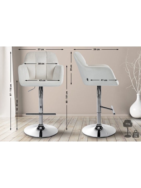 Baarijakkara Natoma samettikromi, kermanvärinen