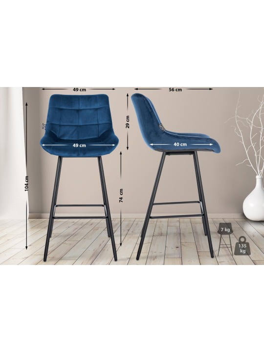 Baarijakkara Weston Velvet, sininen