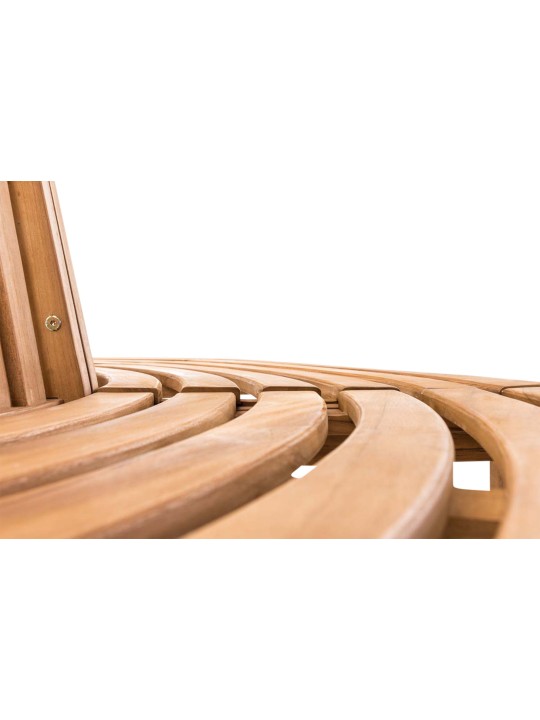 Leming-puupenkki puolipyöreä 200 cm, tiikki