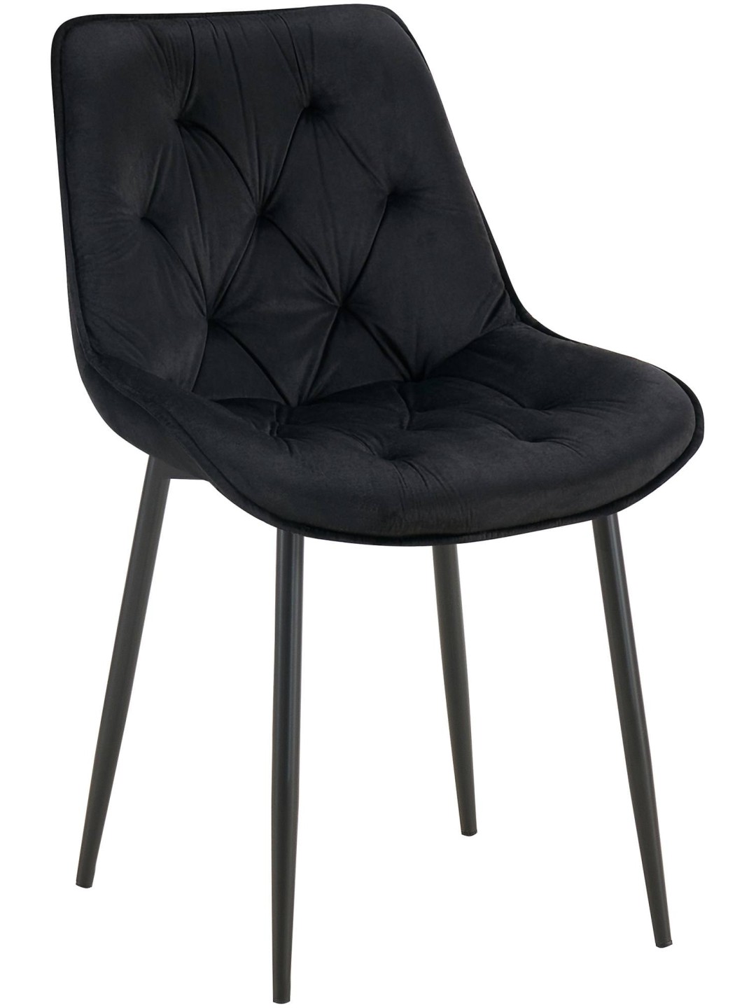 Wallace samettinen ruokapöydän tuoli, musta
