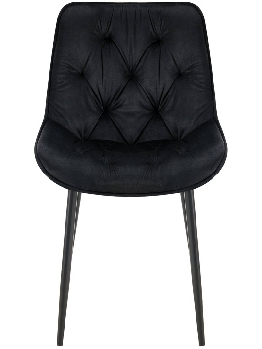 Wallace samettinen ruokapöydän tuoli, musta