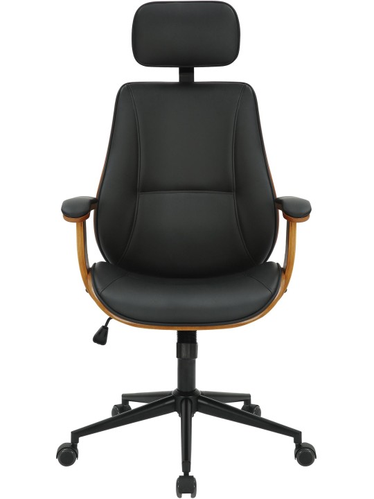 Työtuoli Lugo keinonahkaa, pähkinä/musta