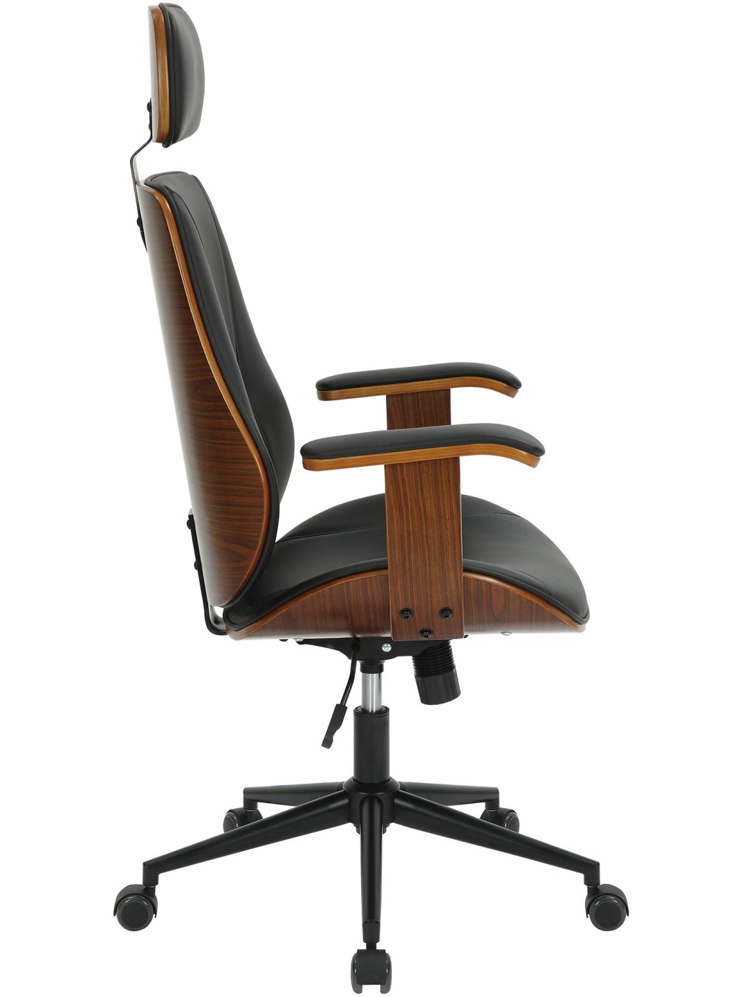 Työtuoli Lugo keinonahkaa, pähkinä/musta