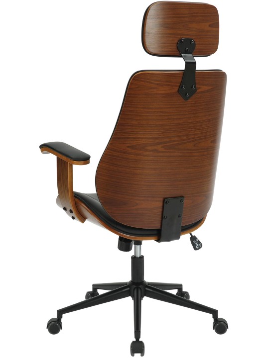 Työtuoli Lugo keinonahkaa, pähkinä/musta