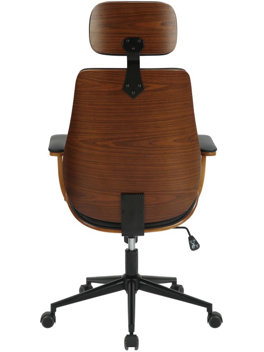 Työtuoli Lugo keinonahkaa, pähkinä/musta