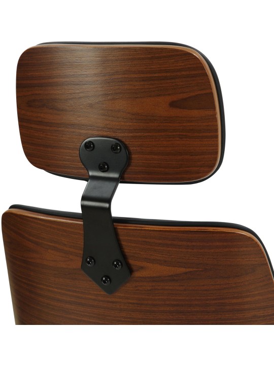 Työtuoli Lugo keinonahkaa, pähkinä/musta