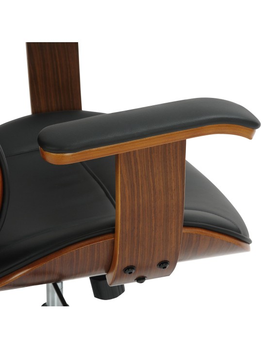 Työtuoli Lugo keinonahkaa, pähkinä/musta