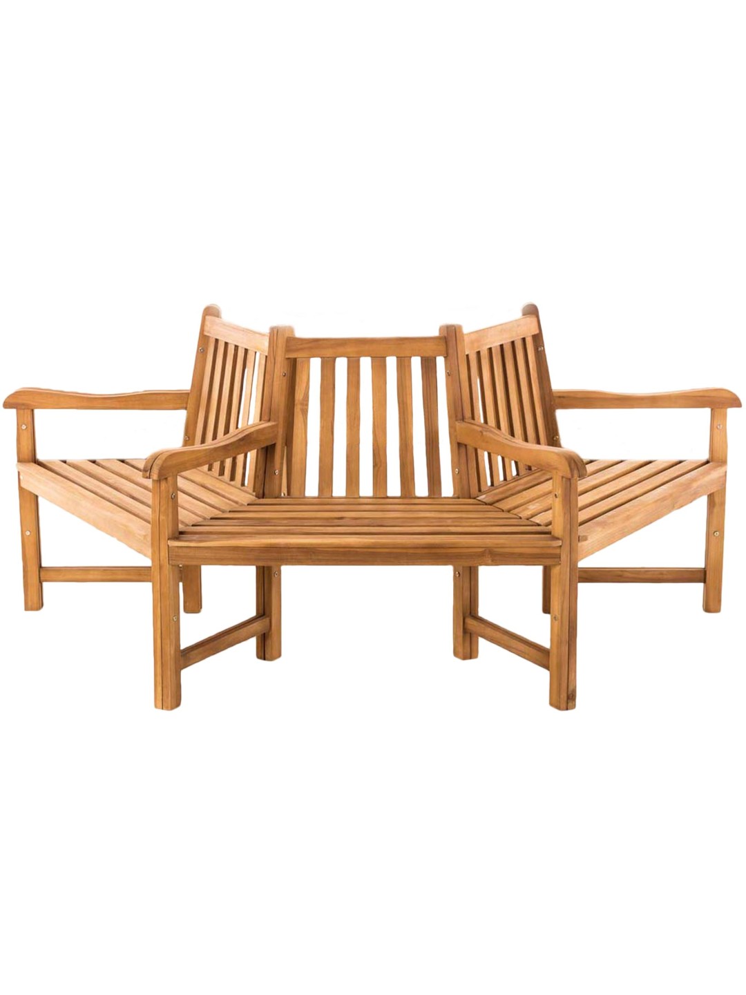 Kenna puupenkki käsinojalla puoliympyrän muotoinen 200 cm, tiikki