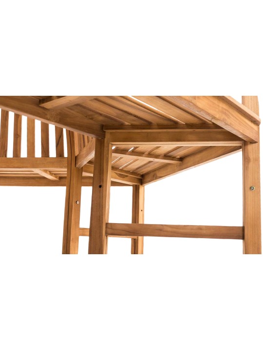 Kenna puupenkki käsinojalla puoliympyrän muotoinen 200 cm, tiikki