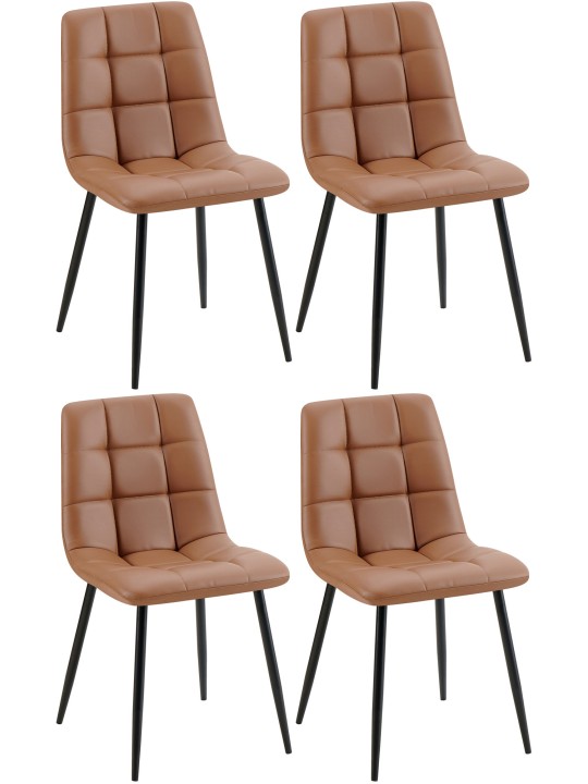 4 ruokapöydän tuolin sarja Antibes keinonahkaa, tummanruskea