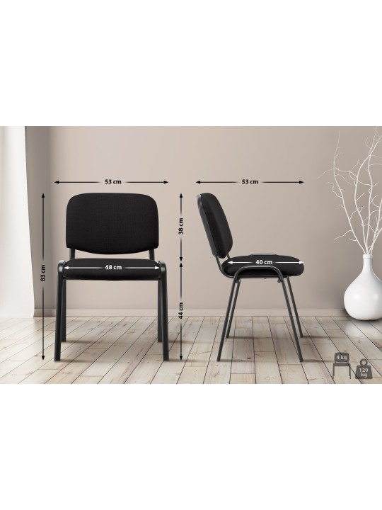 Vierailijatuoli Ken kangasta, musta