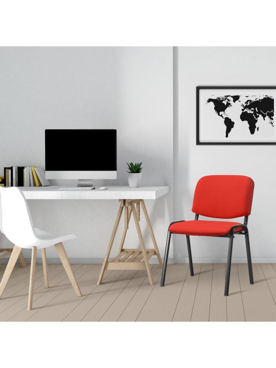 Vierailijatuoli Ken kangasta, punainen