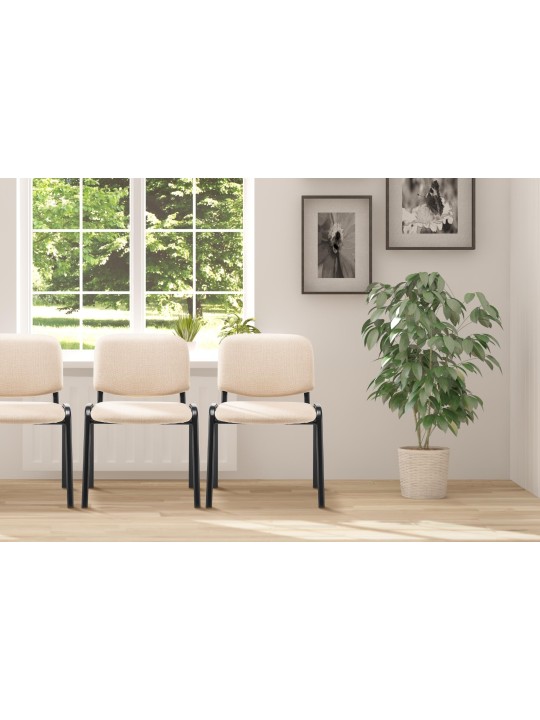 Vierailijatuoli Ken kangasta, kermanvärinen