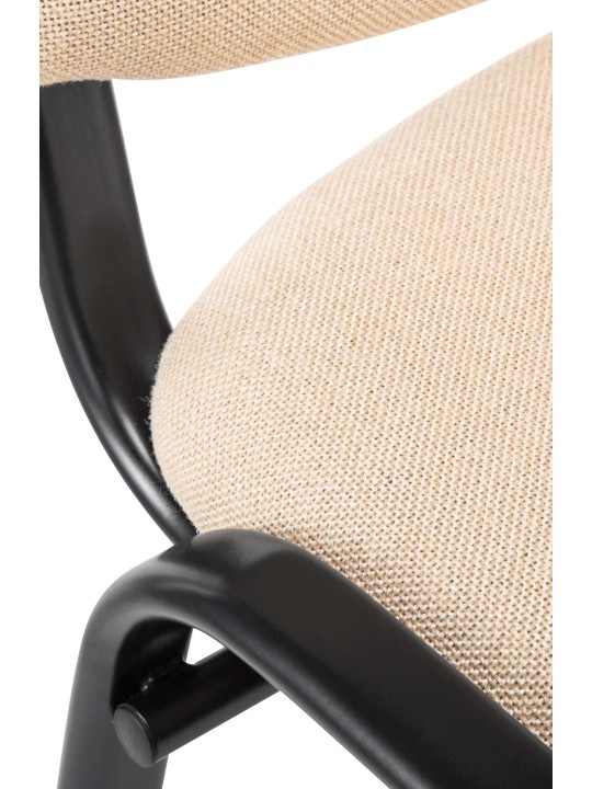 Vierailijatuoli Ken kangasta, kermanvärinen