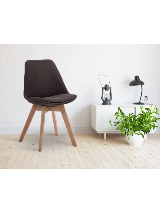 Vierailutuoli Borneo V2 Natura kangasta, tummanharmaa