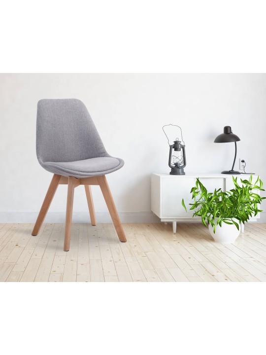 Vierailutuoli Borneo V2 Natura kangasta, harmaa