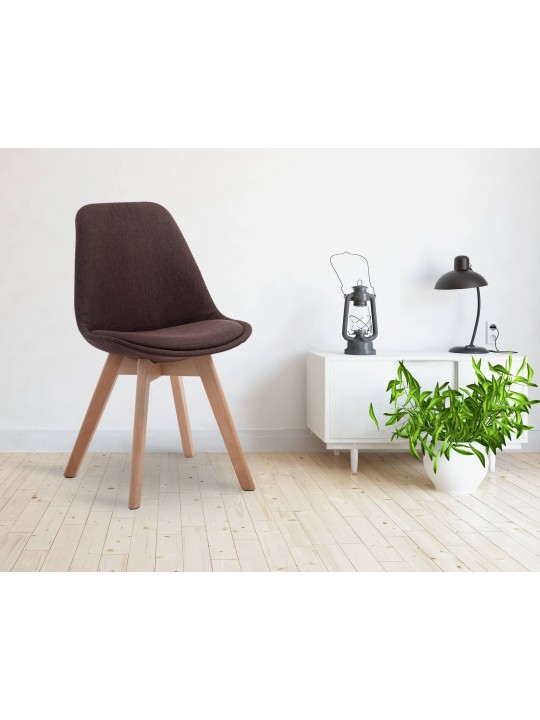 Vierailutuoli Borneo V2 Natura kangasta, ruskea