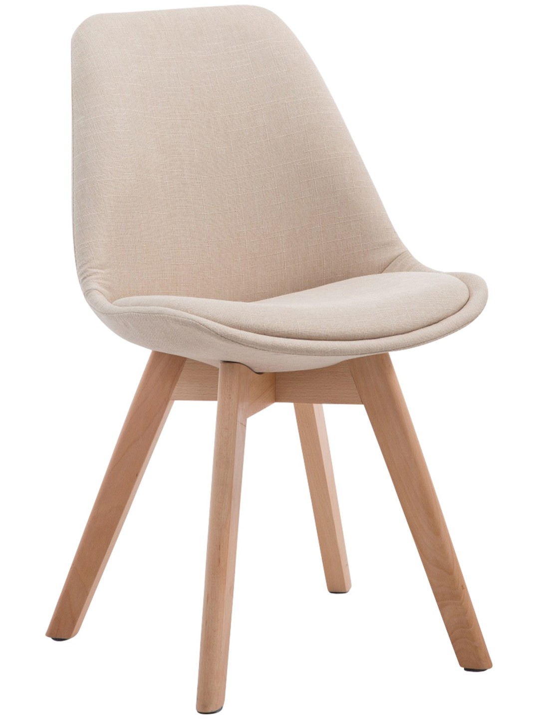 Vierailutuoli Borneo V2 Natura kangasta, kermanvärinen