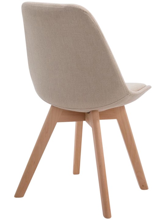 Vierailutuoli Borneo V2 Natura kangasta, kermanvärinen