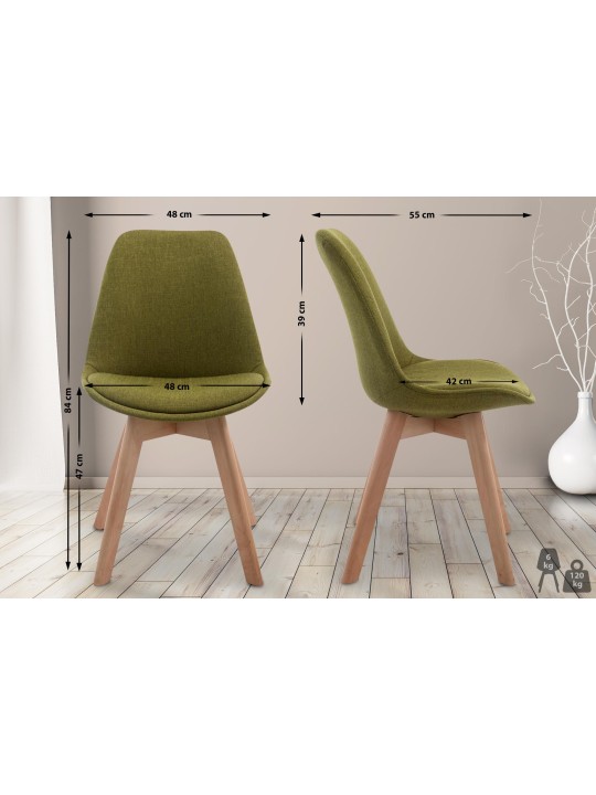 Vierailutuoli Borneo V2 Natura kangasta, vihreä