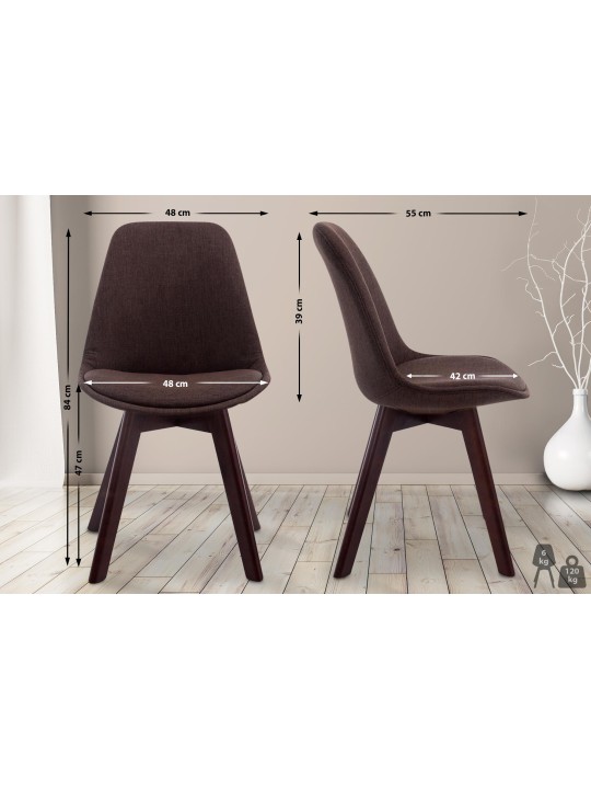 Vierailutuoli Borneo V2 pähkinäkankaasta, ruskea