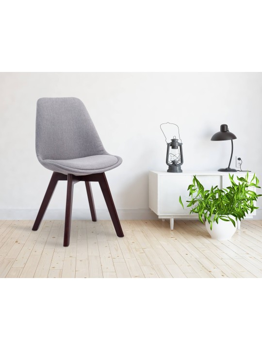 Vierailutuoli Borneo V2 pähkinäkankaasta, harmaa