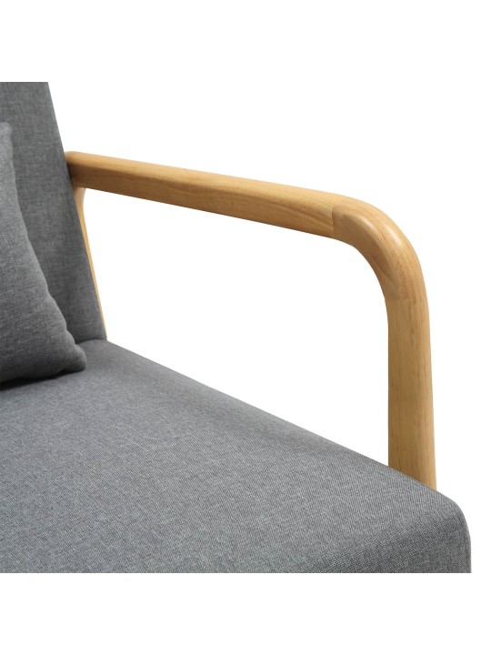 Nojatuoli Hibbing kangasta, vaaleanharmaa