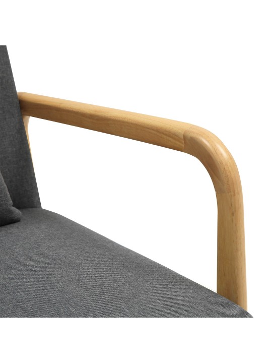 Nojatuoli Hibbing kangasta, tummanharmaa