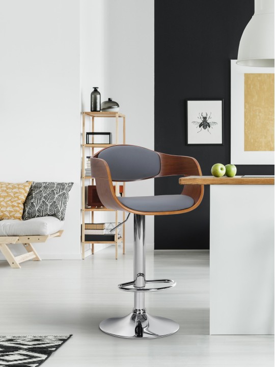 Baarijakkara Kingston C keinonahkaa, pähkinä/harmaa