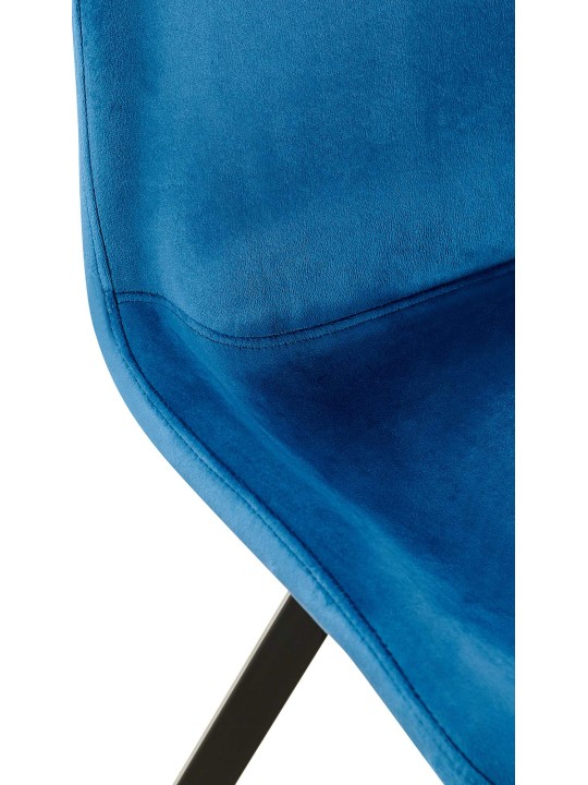 Lewes samettinen ruokapöydän tuoli, tummansininen