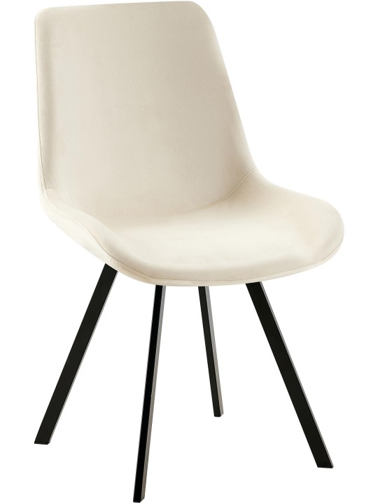 Lewes samettinen ruokapöydän tuoli, kermanvärinen