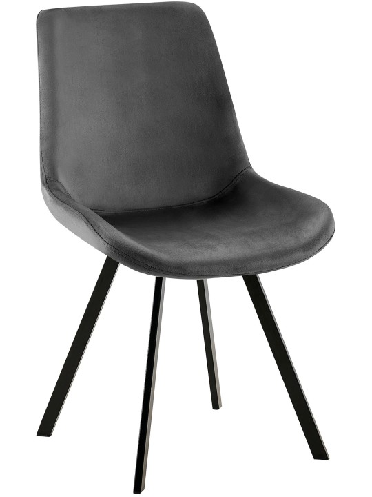 Lewes samettinen ruokapöydän tuoli, tummanharmaa