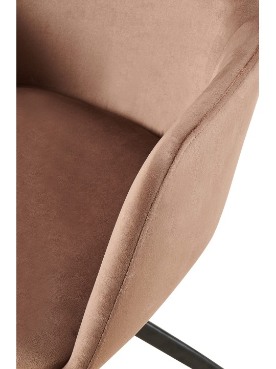 Olema samettinen ruokapöydän tuoli, ruskea