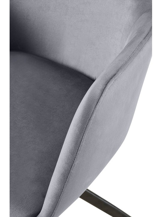 Olema samettinen ruokapöydän tuoli, tummanharmaa