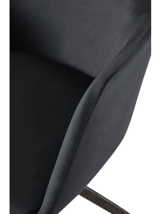Olema samettinen ruokapöydän tuoli, musta