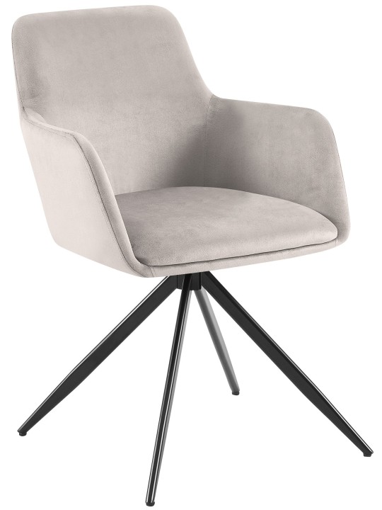 Olema samettinen ruokapöydän tuoli, harmaa