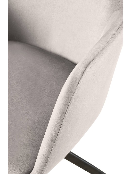 Olema samettinen ruokapöydän tuoli, harmaa