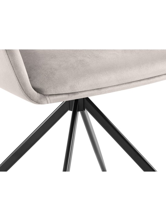 Olema samettinen ruokapöydän tuoli, harmaa