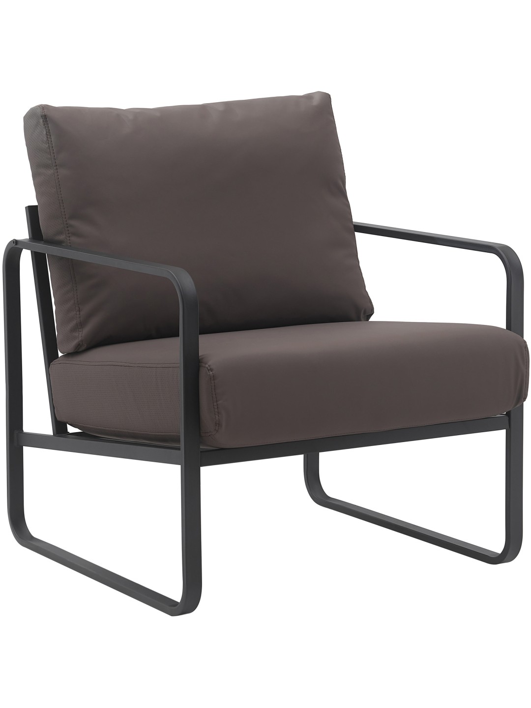 Lounger Manea keinonahkaa, ruskea