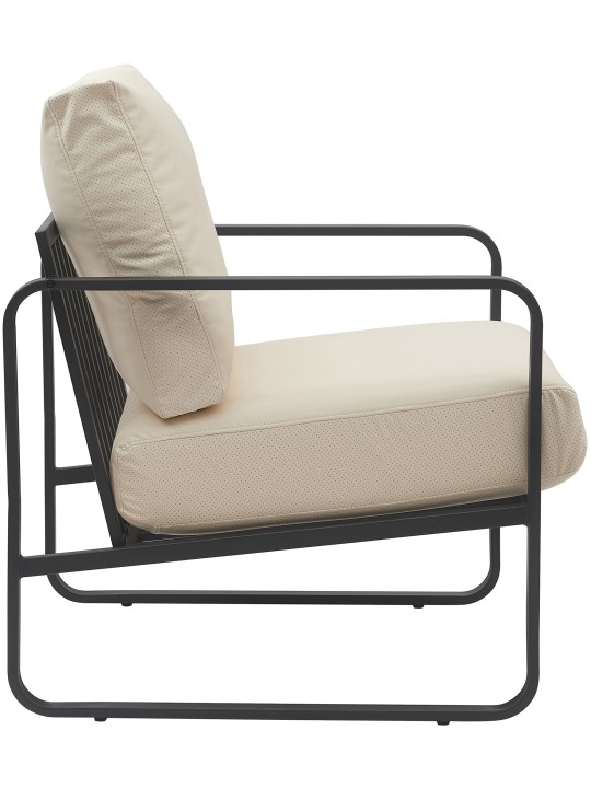 Lounger Manea keinonahkaa, kermanvärinen