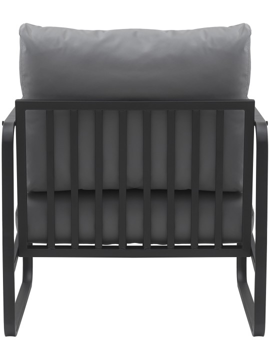 Lounger Manea keinonahkaa, harmaa