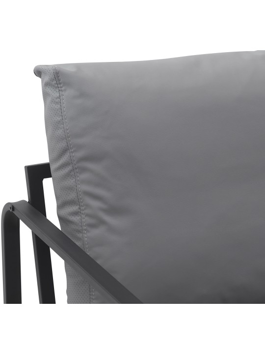 Lounger Manea keinonahkaa, harmaa