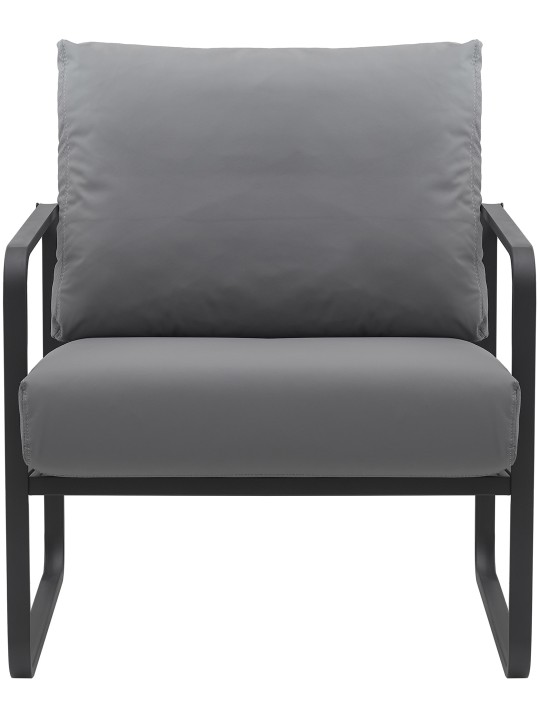 Lounger Manea keinonahkaa, harmaa