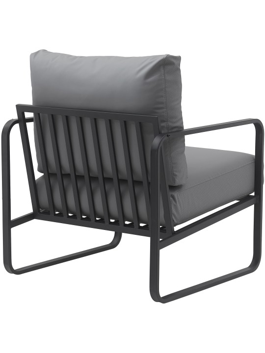 Lounger Manea keinonahkaa, harmaa