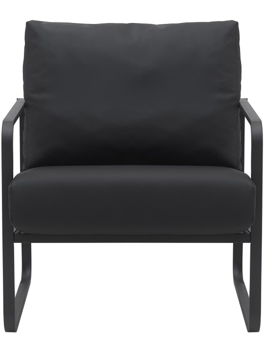 Lounger Manea keinonahkaa, musta