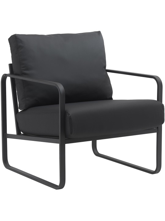 Lounger Manea keinonahkaa, musta