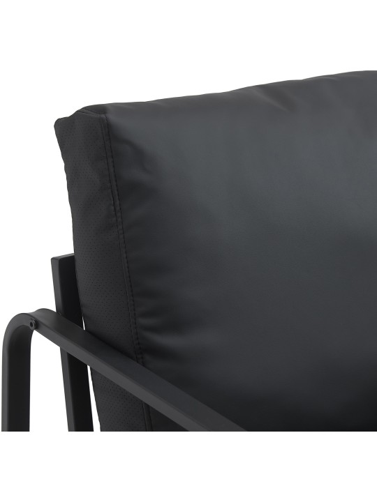 Lounger Manea keinonahkaa, musta