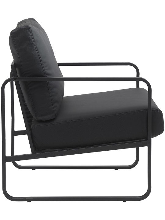 Lounger Manea keinonahkaa, musta